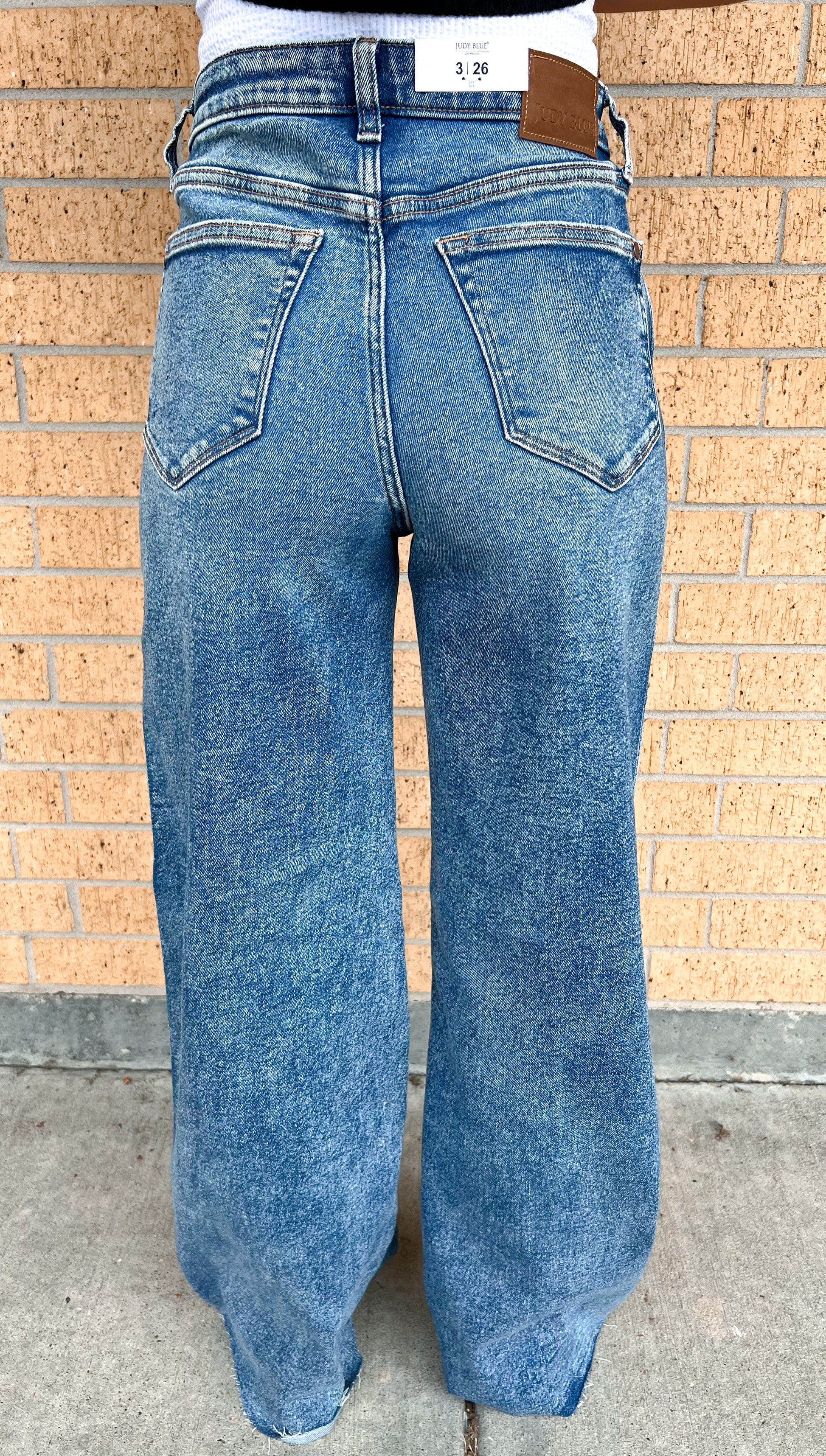 Hayden Medium Vintage Wash Wide Leg Jeans-Judy Blue Jeans-BIN A 3,bottoms,FD 09/09/25-The Twisted Chandelier