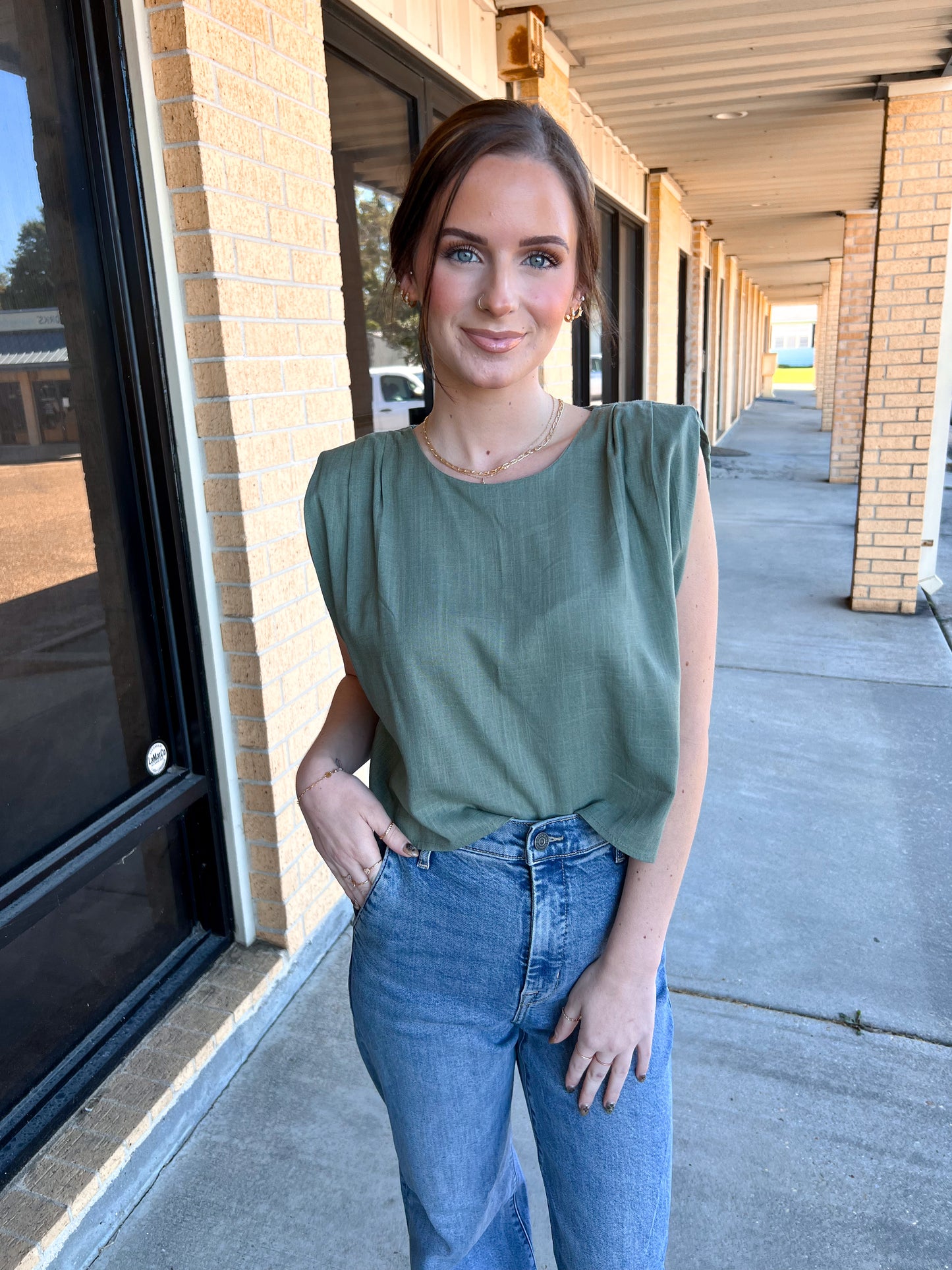 Indie Solid Woven Top-VERY J-Bin d2,FD 06/03/25,NT12090SET,Tops Collection-The Twisted Chandelier