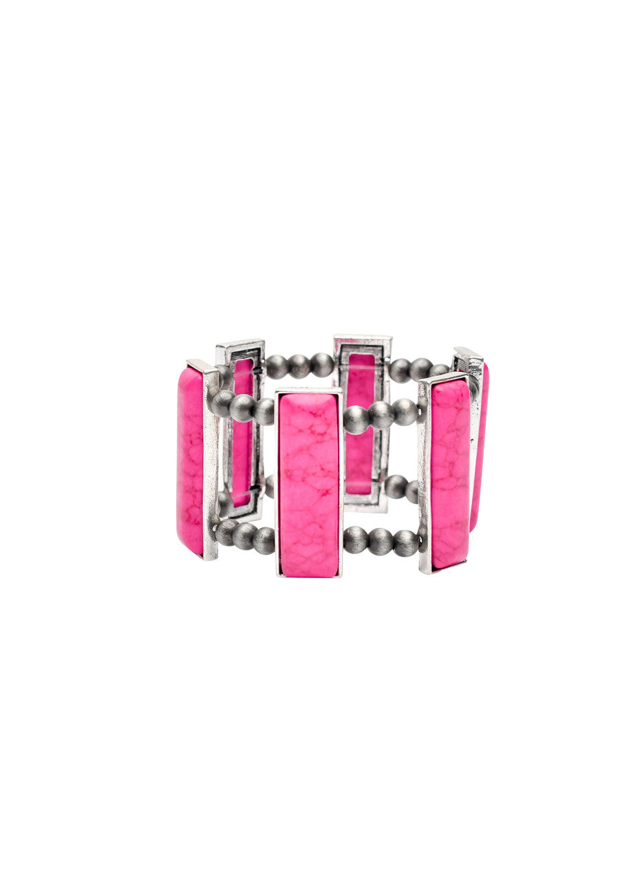 West and Co. Pink Bar Stretch Bracelet-Bracelet-West and Co.--The Twisted Chandelier