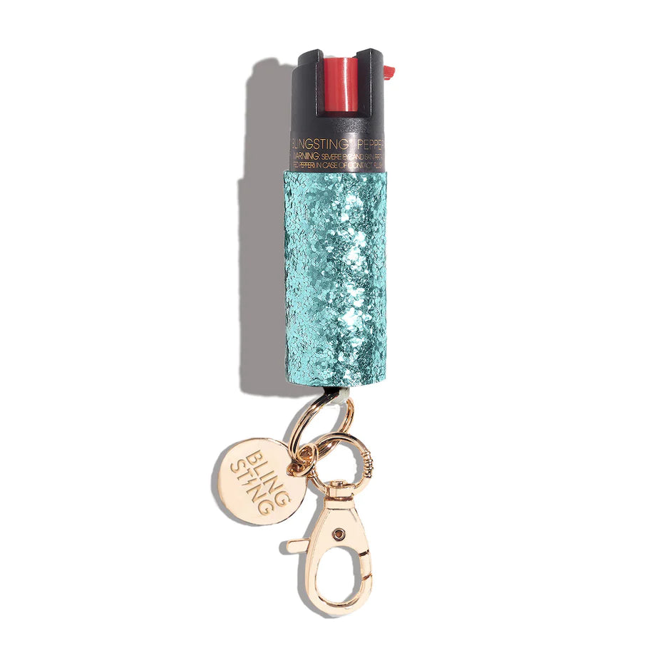 Turquoise Glitter Pepper Spray-Personal Defense-BLINGSTING-Faire-The Twisted Chandelier