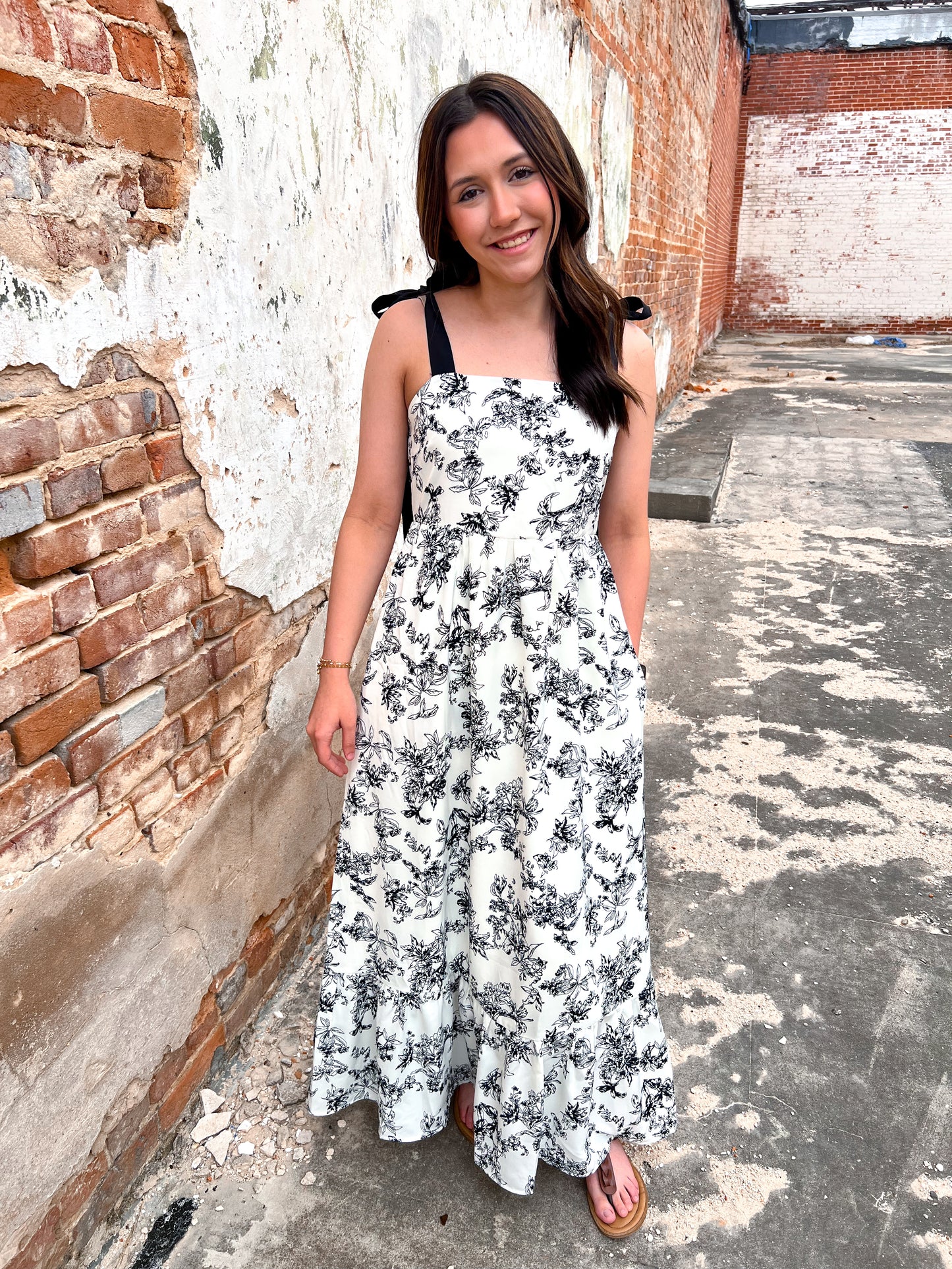 Thalia Floral Print Midi Dress With Shoulder Bow Tie Detail-in february-DJR,Fd 03/25/25-The Twisted Chandelier