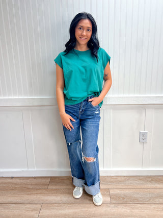 Emerson Sleeveless Round Neck Garment Dye T-Shirt-Shirts & Tops-Active Basic | Active USA-FD 03/31/26,T15281,Tops Collection-The Twisted Chandelier