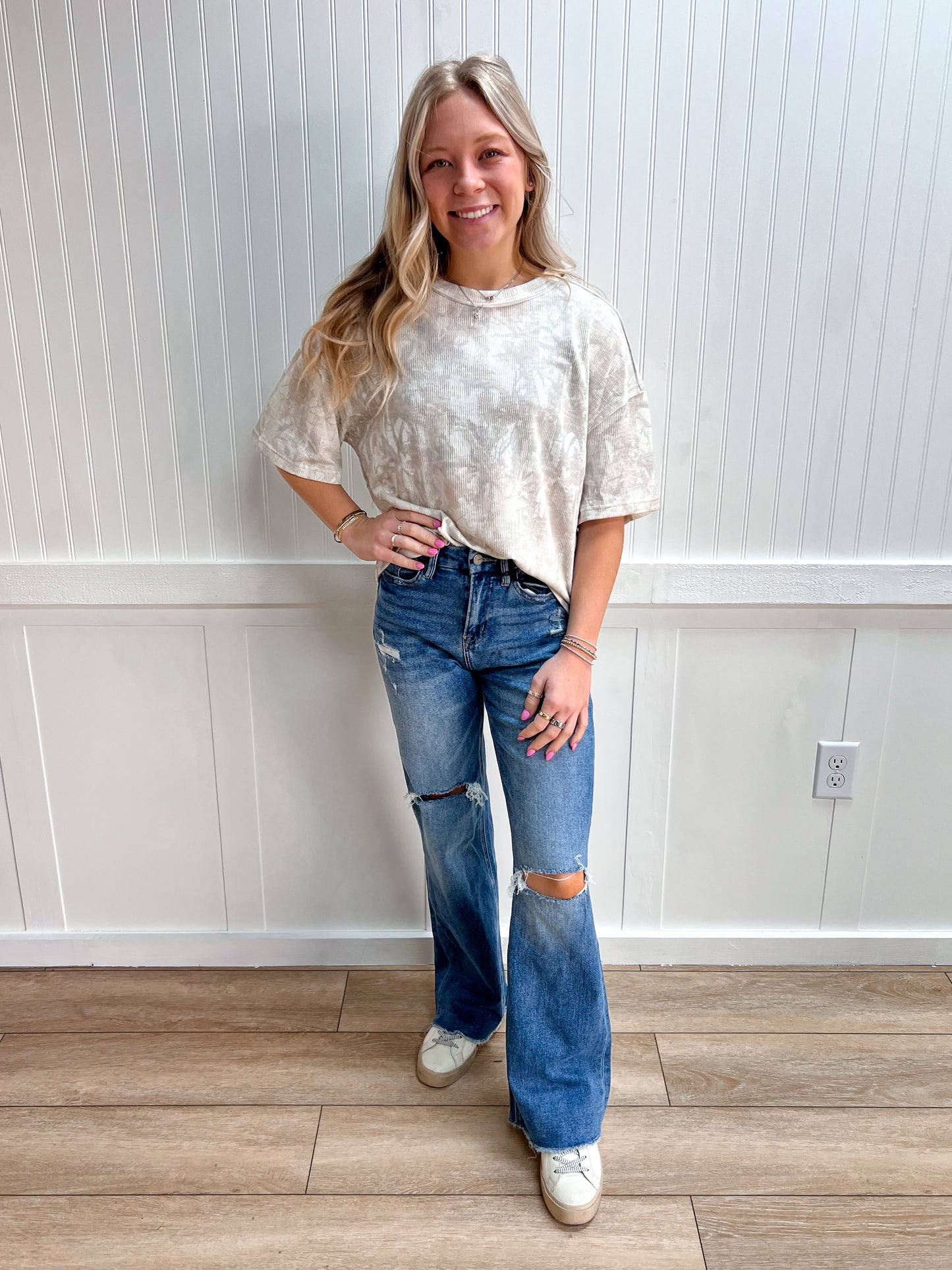 Stevie Camo Ribbed Loose Fit Shirt-Papermoon-FD 02/25/26,PT51002,Tops Collection-The Twisted Chandelier