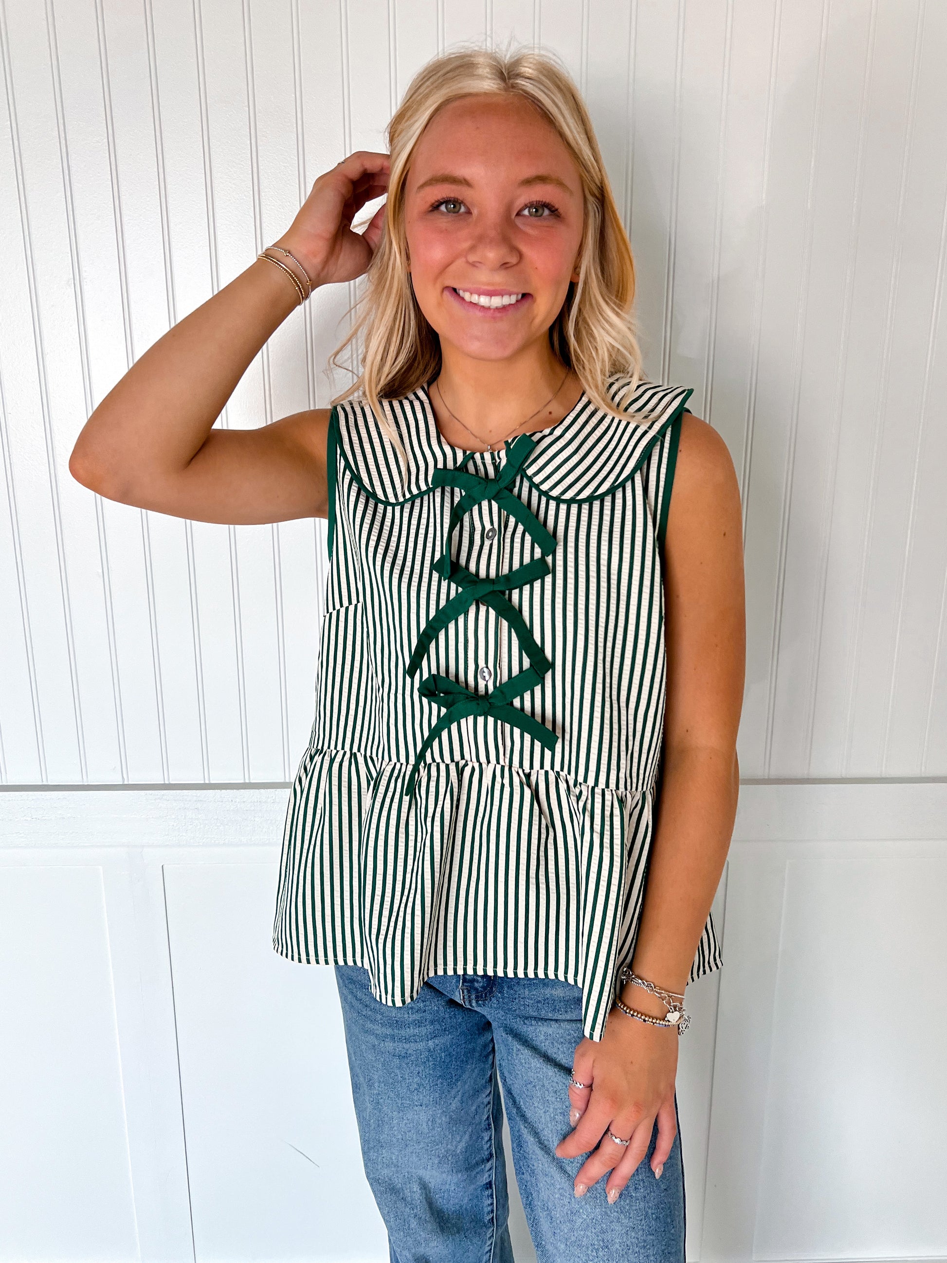 Lawis Sleeveless Collared Striped Top-TOP-She & Sky-BIN A2,FD 09/22/25,SY8533,Tops Collection-The Twisted Chandelier