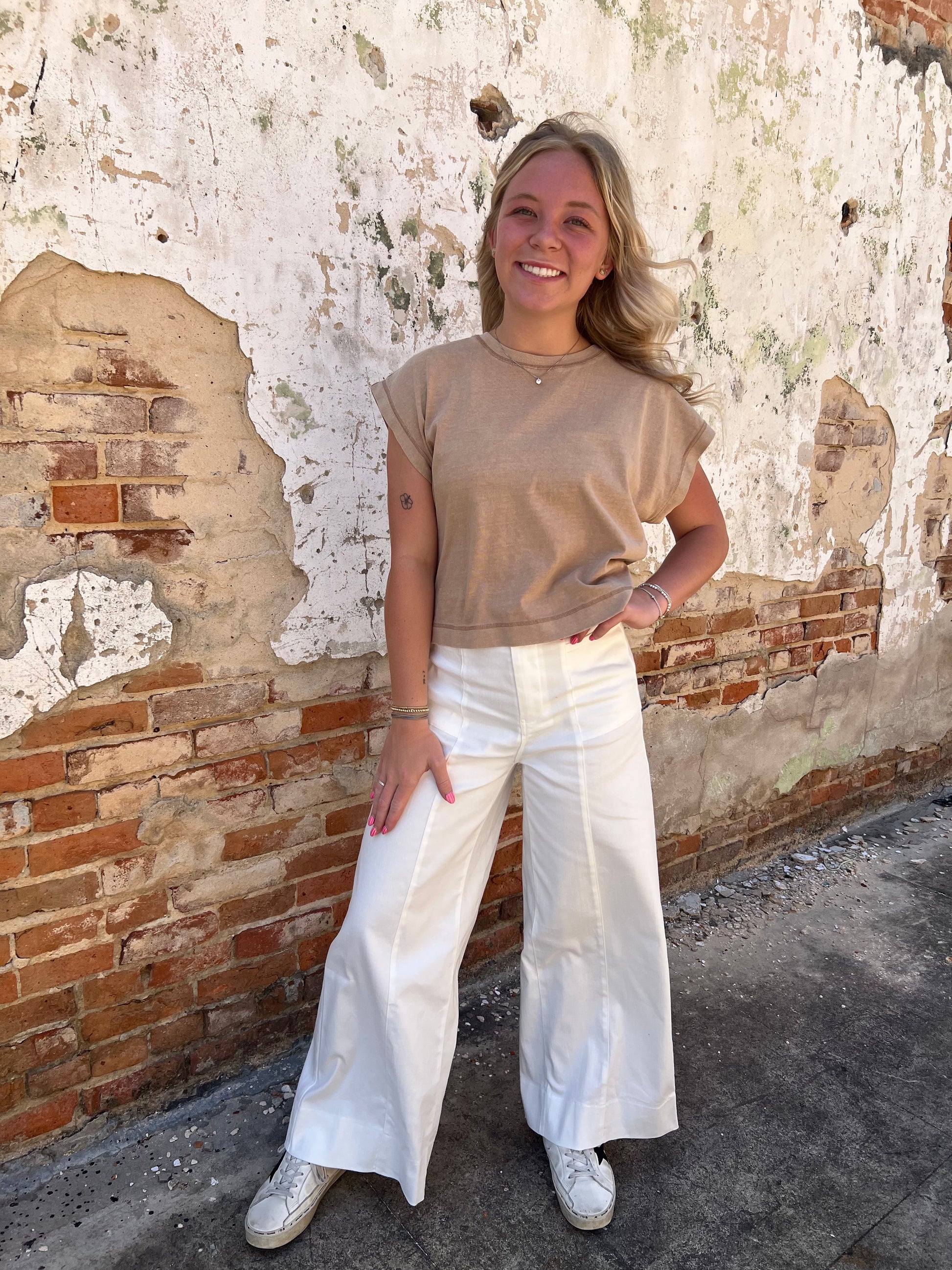 Fiona Wide Leg Full Length Stretchy Cotton Twill Pants-Apparel & Accessories-in february-Bin C5,bottoms,CR 04/16/25,FD 05/13/25-The Twisted Chandelier