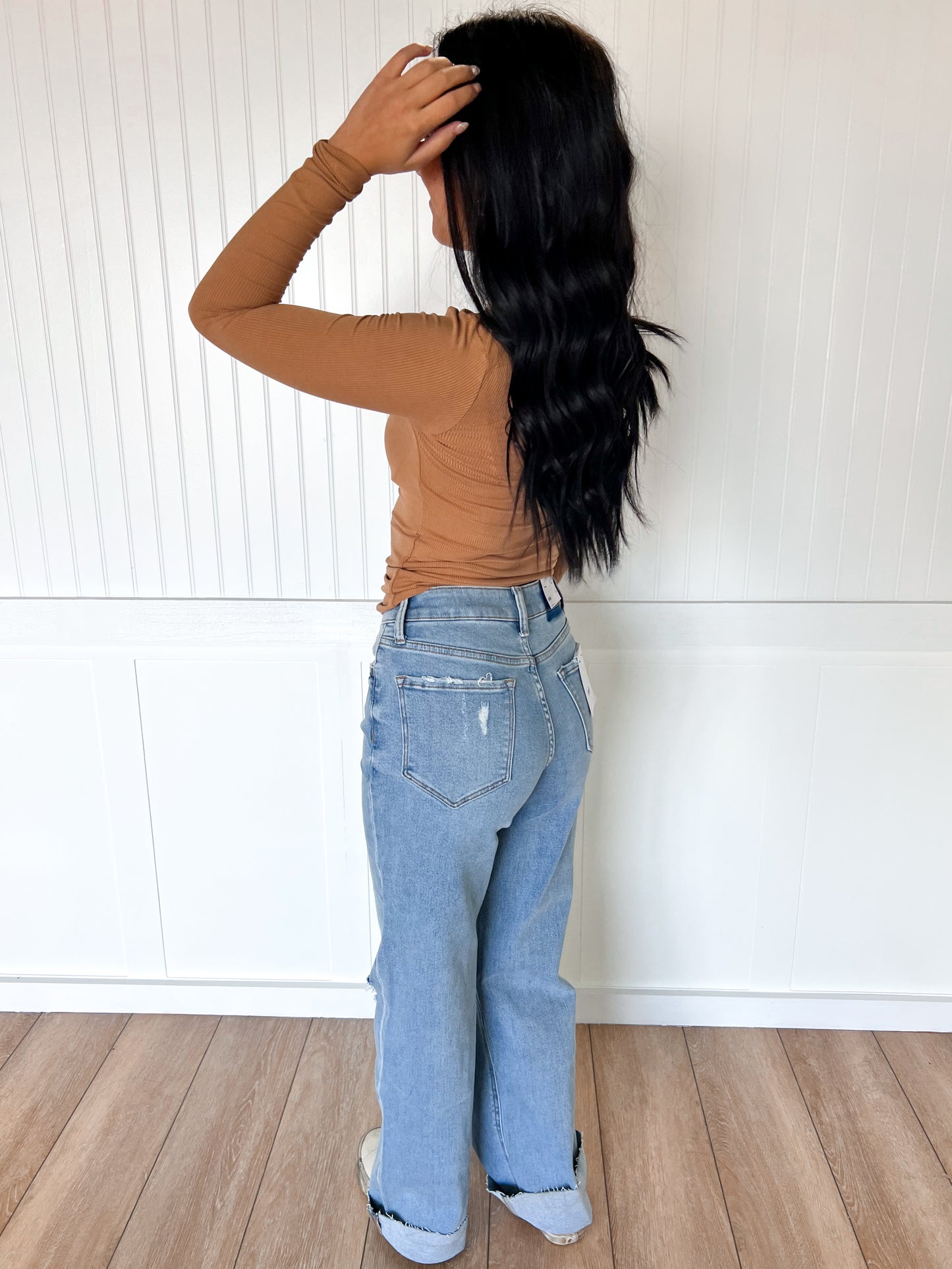 Tyra High Rise Clean Cut Raw Hem Wide Leg Jeans-VERVET by FLYING MONKEY-bottom,bottoms-The Twisted Chandelier