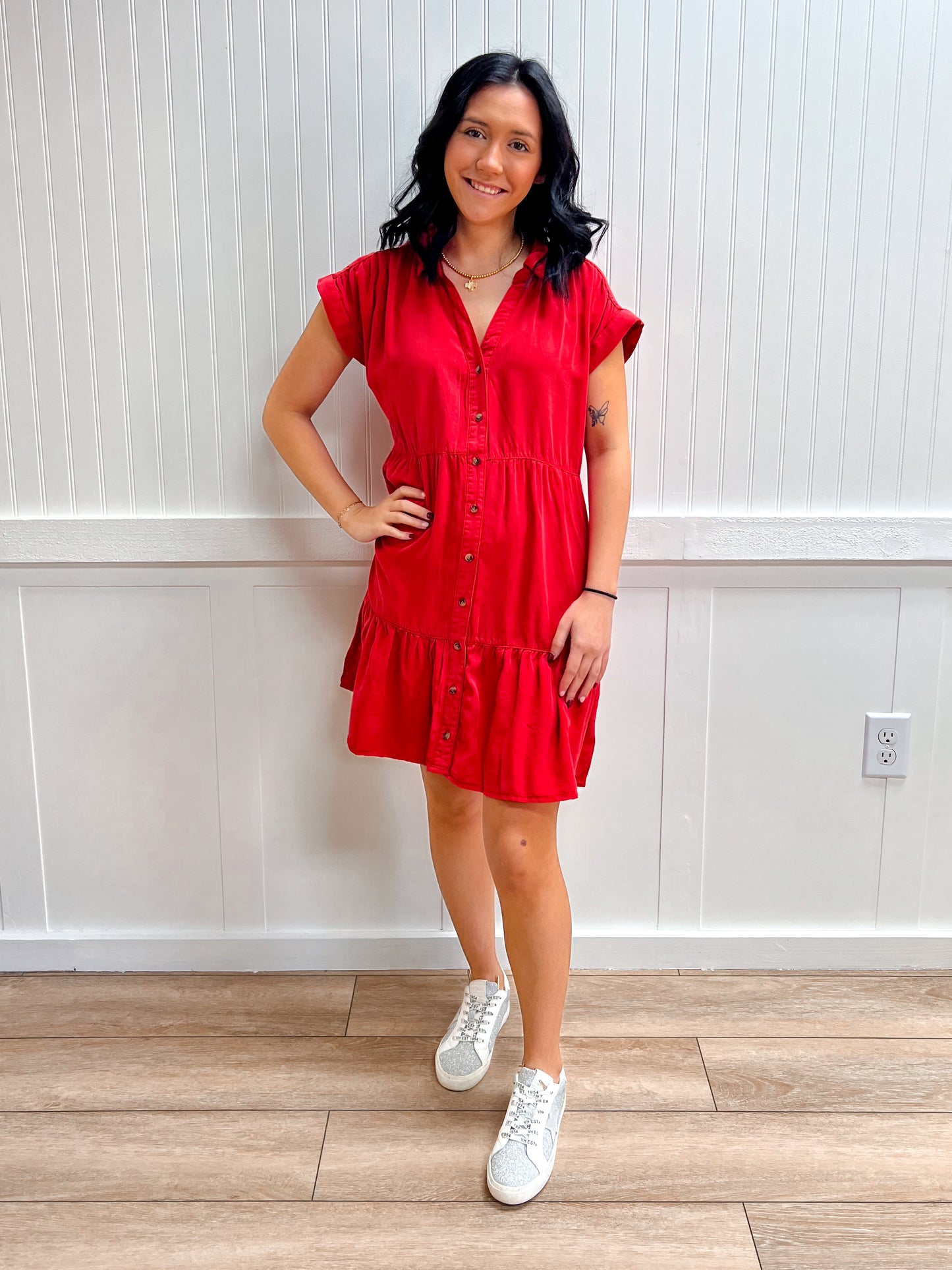 Lucy Dolman Short Sleeve Ruffled Lyocell Mini Dress-Active Basic | Active USA-DJR,FD 02/03/26-The Twisted Chandelier