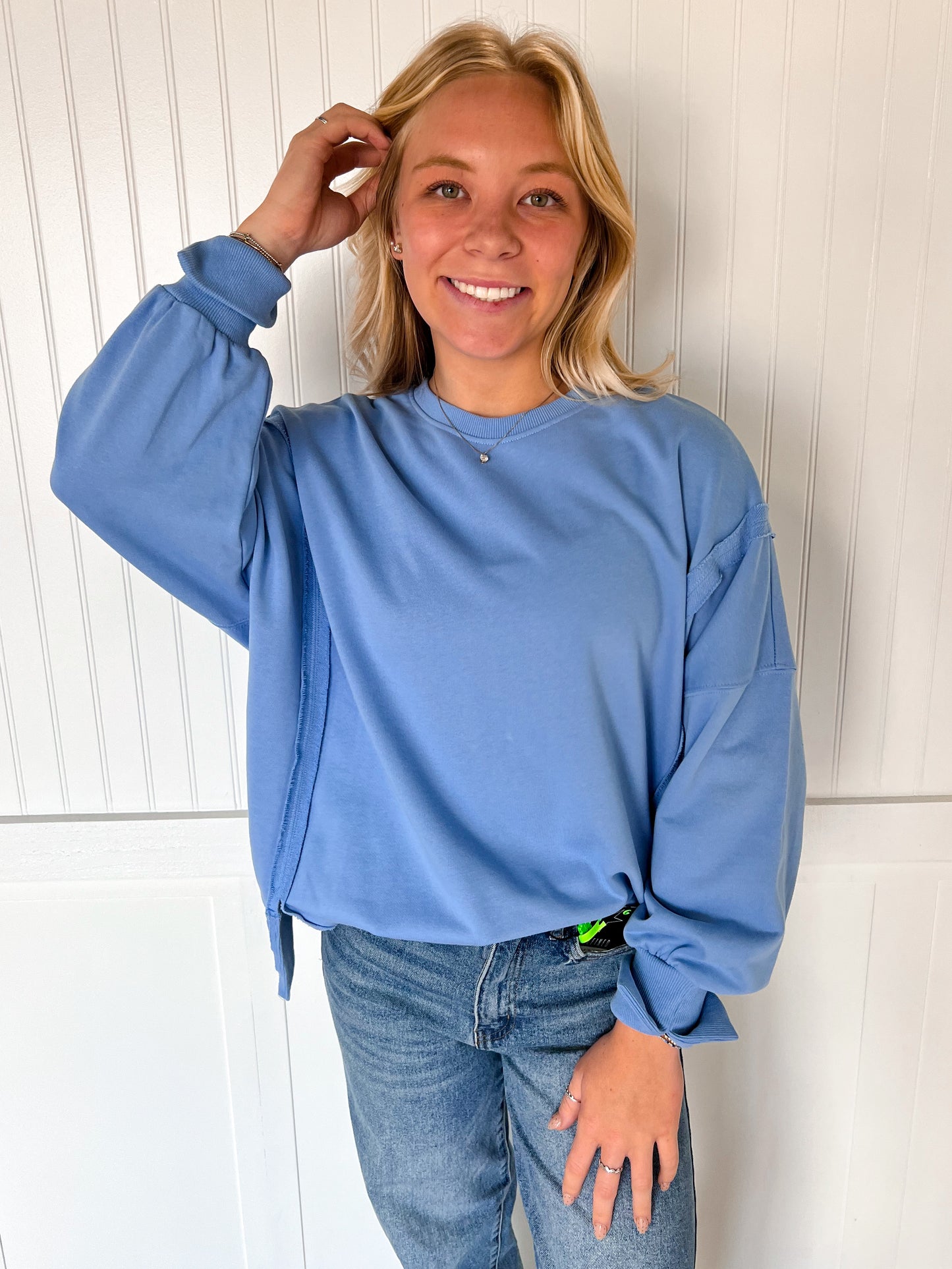 Skyla Oversized Slit Detailed Sweatshirt-Sewn and Seen-Bin a4,FD 09/30/25,Tops Collection-The Twisted Chandelier