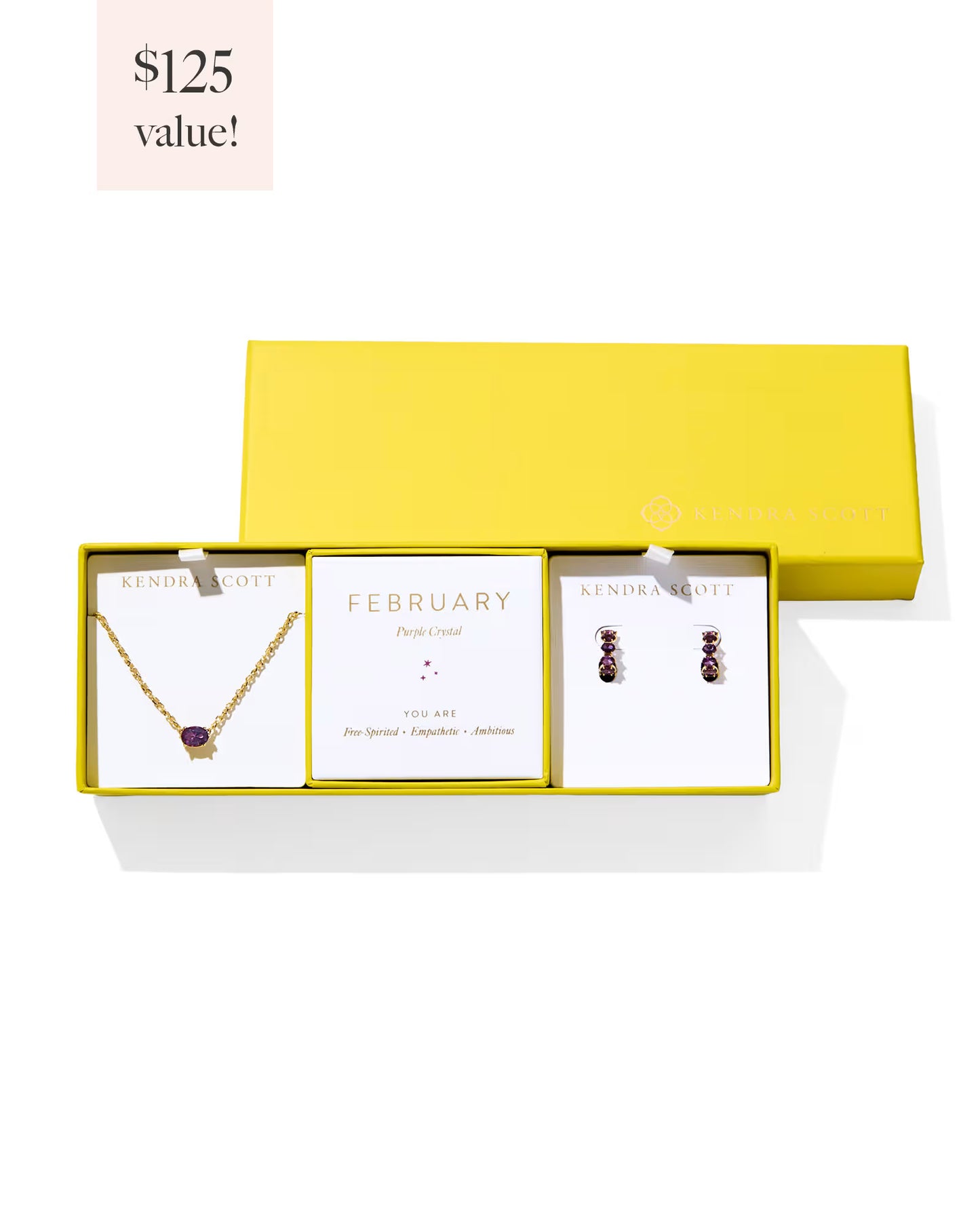 Kendra Scott Cailin Birthstone Gift Set Gold Purple Crystal