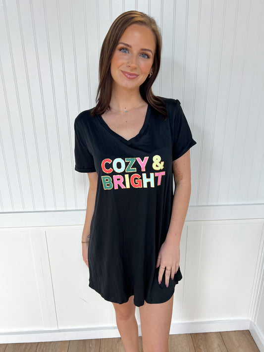 Hello Mello Holiday Sleep Shirts - Cozy & Bright-Loungewear-HELLO MELLO-$25 & Under Sale,Bin a1,Faire-The Twisted Chandelier