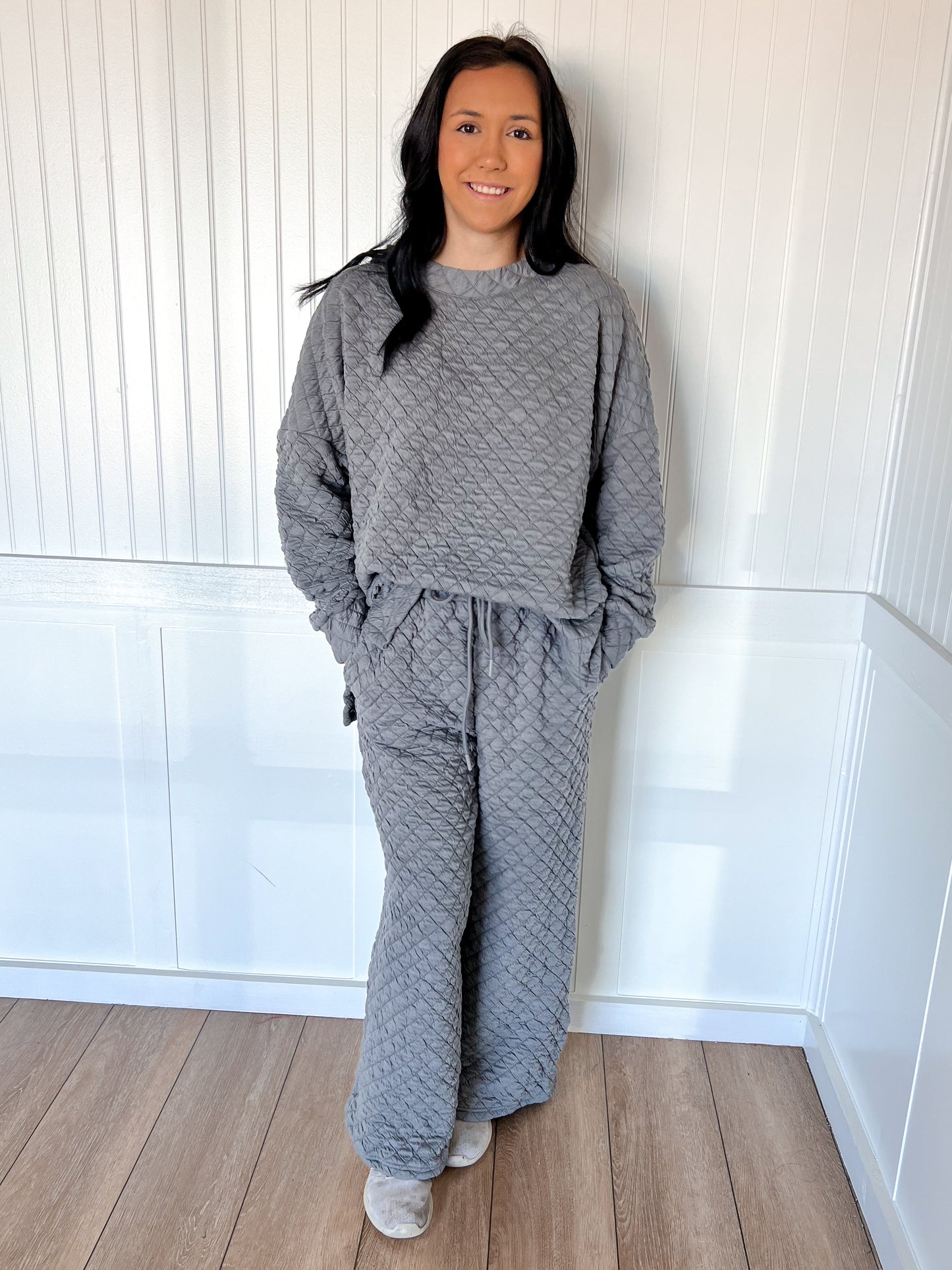 Karen Solid Warm Quilted Matching Set-BEESON RIVER-Large-H.Gray-The Twisted Chandelier