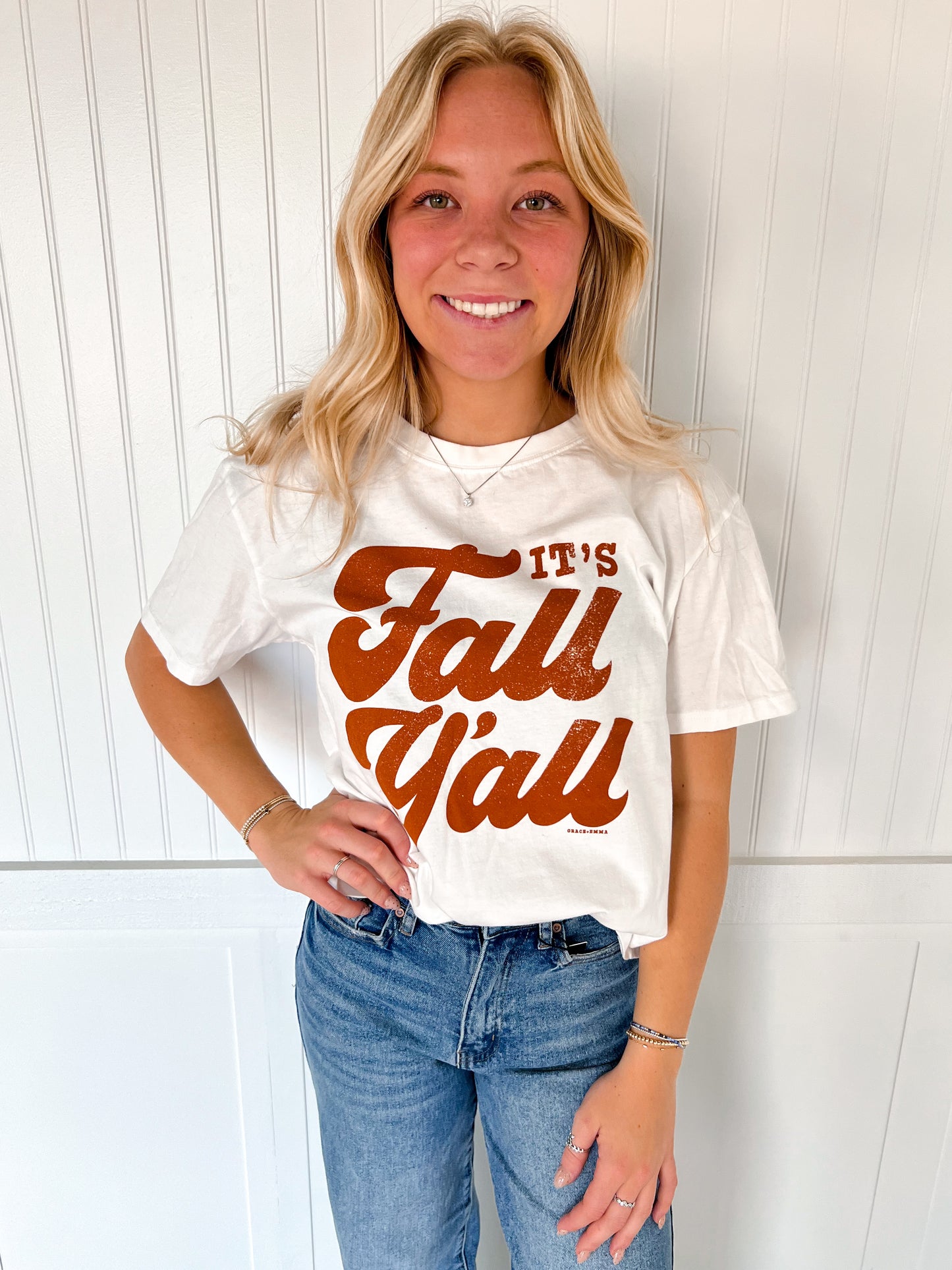 It's Fall Y'all Graphic Tee-Top-Southern Grace Wholesale-Bin B4-The Twisted Chandelier