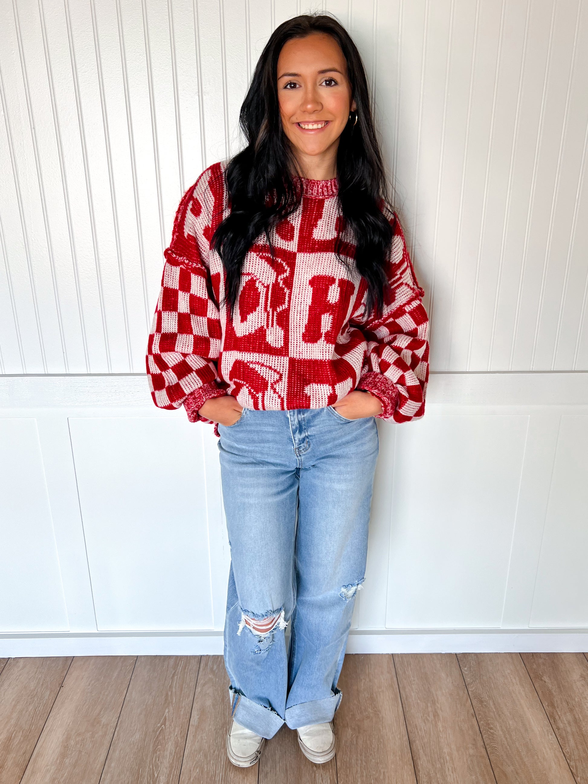 Oversized Sweater With Hohoho-Sweater-Fantastic Fawn-Bin a1,IFKT51707-09-The Twisted Chandelier