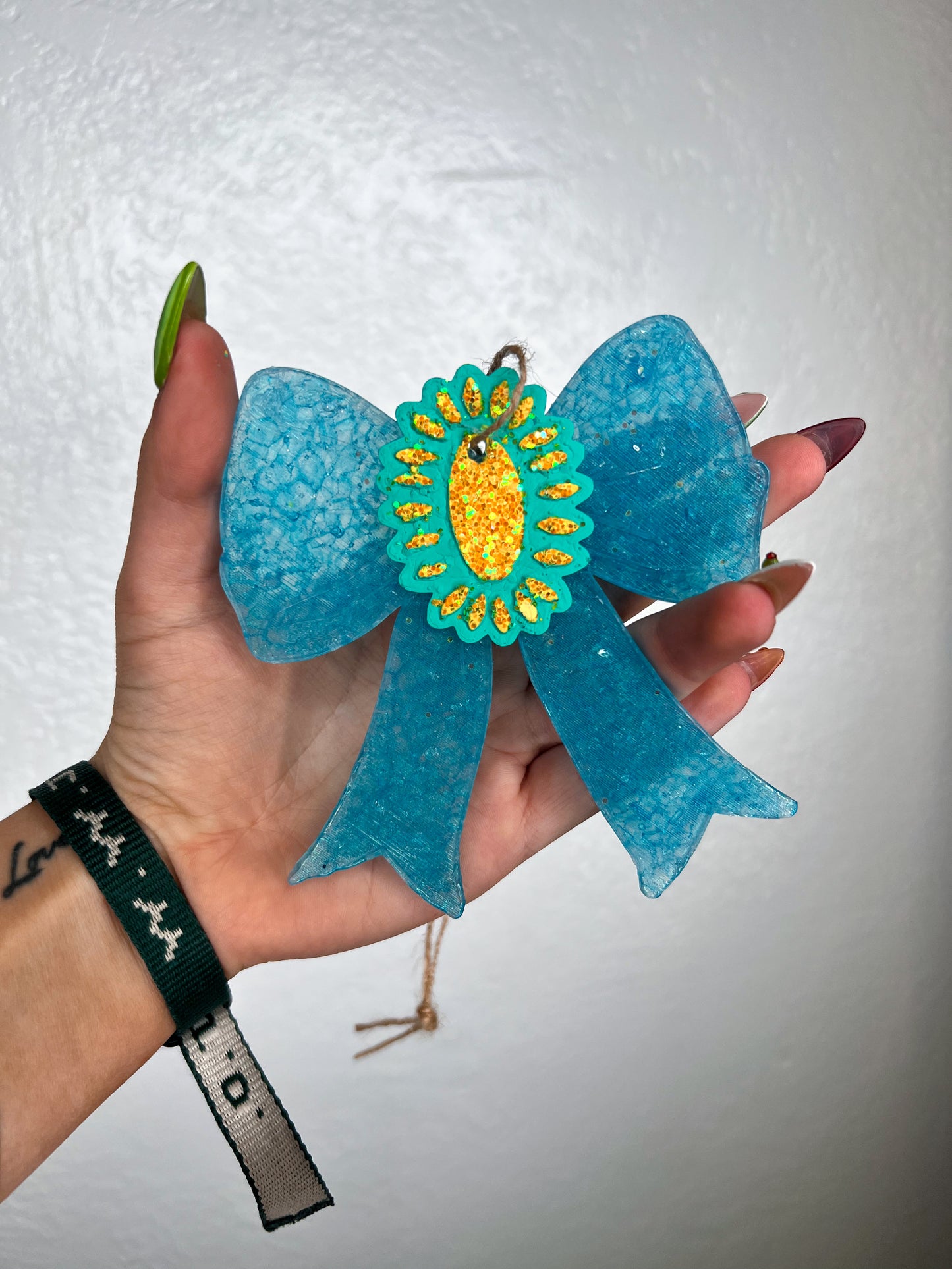 Bow with Squash Blossom Car Freshie-Southern Creek Wholesale-Birthday cake-Blue / Yellow-The Twisted Chandelier
