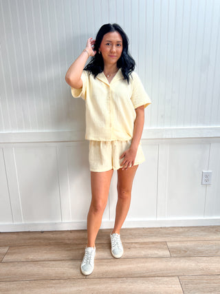 Blakely Short Sleeve Resort Collar Shirt & Waistband Shorts Set-Outfit Sets-Active Basic | Active USA-FD 03/31/26-The Twisted Chandelier