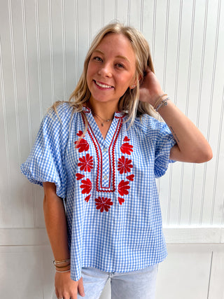 Ivy Plaid Flutter Sleeve Top-ENTRO-FD 05/14/26,RWB,Tops Collection-The Twisted Chandelier