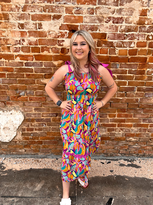 Dixie Abstract Print Maxi Dress-Dresses-Umgee-BIN A2, K8349-The Twisted Chandelier