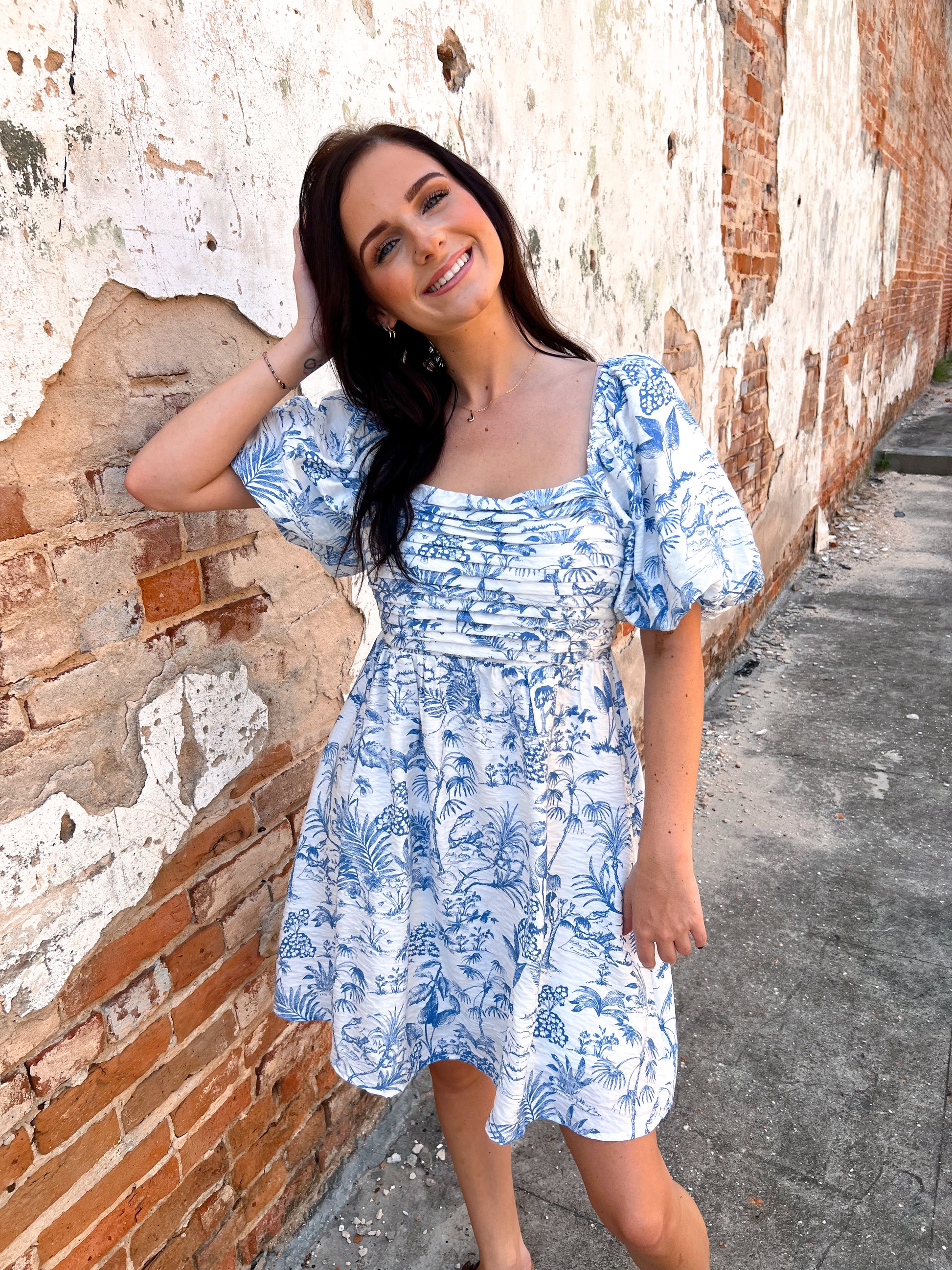 Faye Printed Puff Sleeve Mini Dress-VERY J-07/24/25,08/13/25,1st md,Bin b2,DJR,FD 06/17/25,OGP 42,OGP 59.99-The Twisted Chandelier
