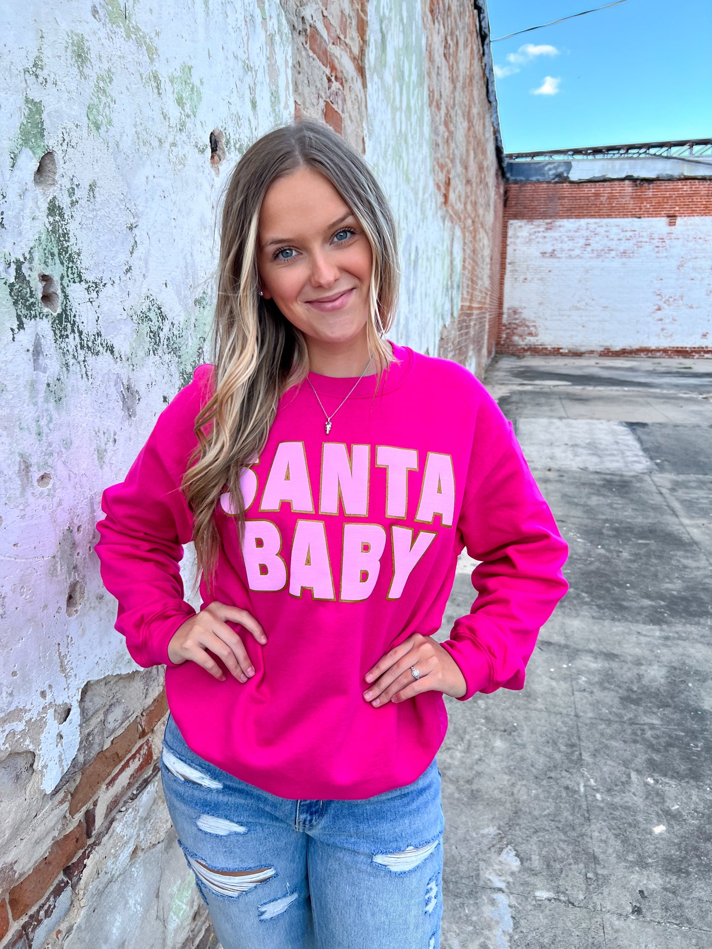 Santa Baby Sweatshirt-Shirt-small town society-BIN D1-The Twisted Chandelier