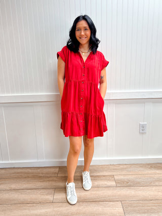 Lucy Dolman Short Sleeve Ruffled Lyocell Mini Dress-Dress-Active Basic | Active USA-05/26/26,DJR,FD 02/03/26,OGP 49.99,RWB-The Twisted Chandelier