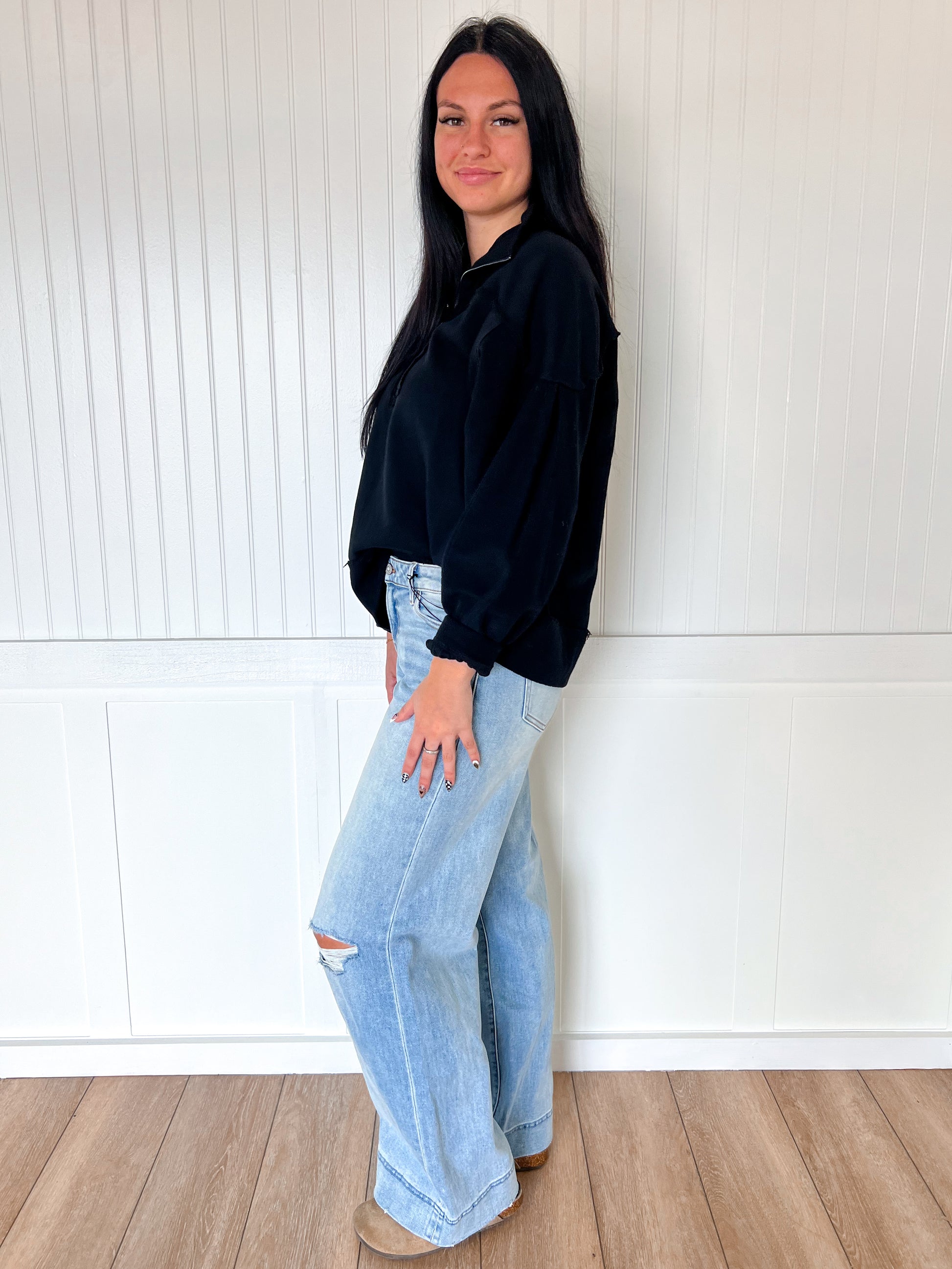 Riven Game day Zip-Up French Terry Pullover-Sewn and Seen-Bin a4,FD 09/30/25,Tops Collection-The Twisted Chandelier