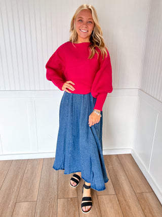 Hollie Boat Neck Elegant Ribbed Knitted Loose Sweater-Vine & Love-02/10/26,OGP 59.99,Tops Collection-The Twisted Chandelier