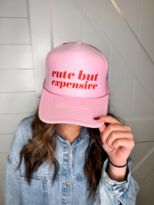 Cute But Expensive Snapback Foam Trucker Hat-Trucker Hat-Turquoise & Tequila-CR 04/21/25-The Twisted Chandelier