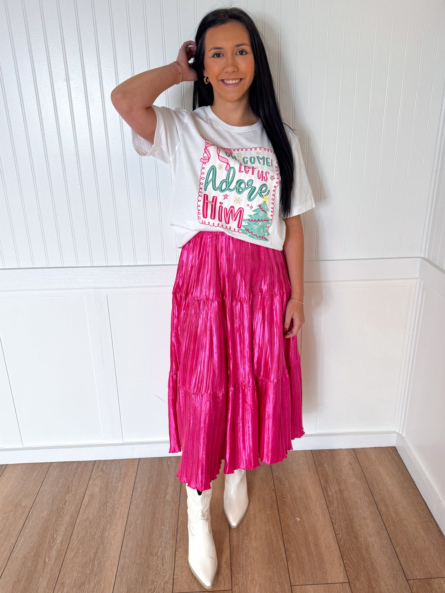 Kendall Pleated Skirt - Pink-Dresses-Southern Grace Wholesale-06/24/25,1st md,BIN A5,DJR,FD 01/07/25-The Twisted Chandelier