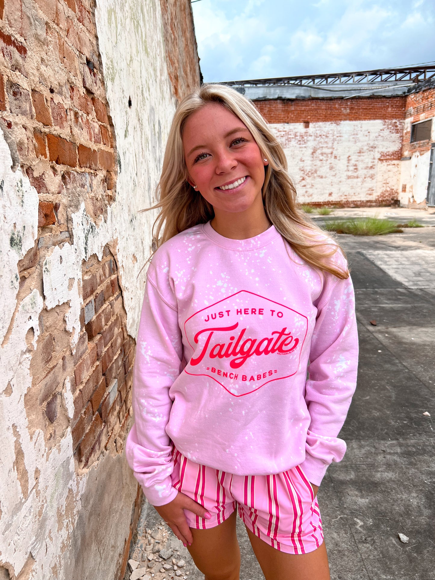 Pink Tailgate Sprinkled Sweatshirt-Sweatshirt-southern bliss co-BIN E3-The Twisted Chandelier