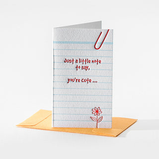 Old School Note You're Cute Mini Card-Gift Card-Elum-The Twisted Chandelier