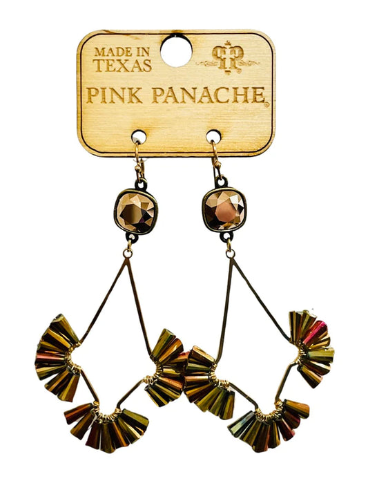 Pink Panache 10mm Bronze/Metallic Gold connector on Bronze Fluted Bead Earrings-Hoop Earrings-Pink Panache-Created - 01/15/24-The Twisted Chandelier