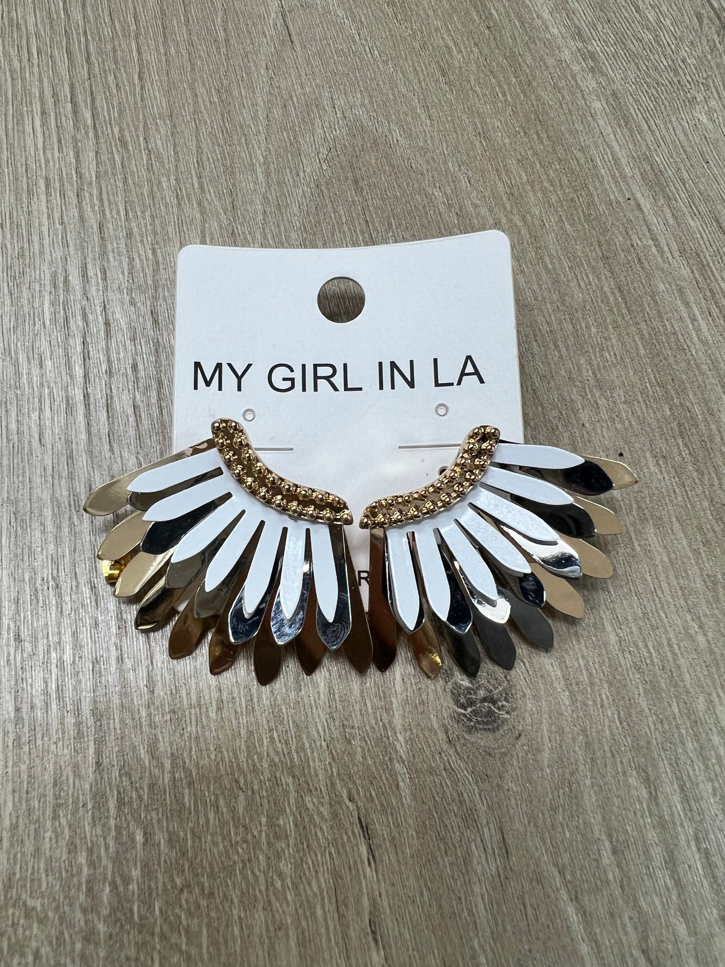 Feathered Mixed Metal Earrings