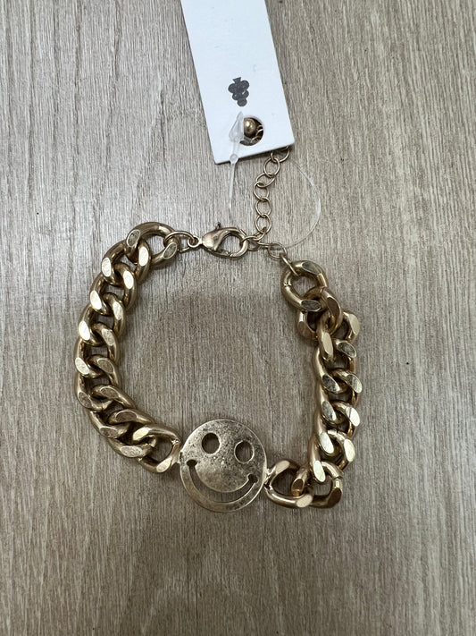 Gold Chain Smiley Face Bracelet