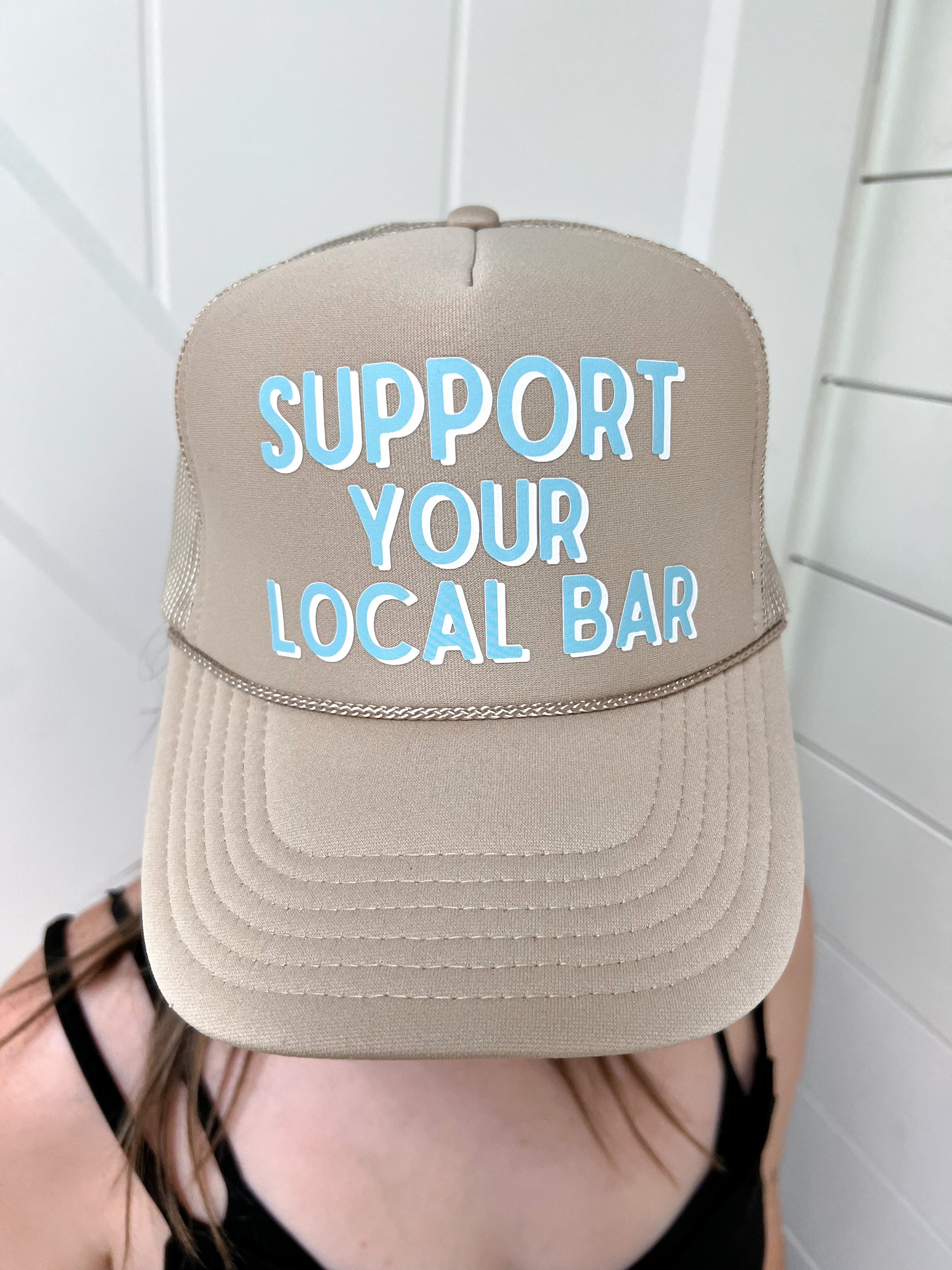 Support Your Local Bar Trucker Hat-Hat-Bling-A-Gogo--The Twisted Chandelier