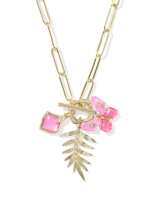 Kendra Scott Bianca Butterfly Charm Necklace Gold Pink Mix-Necklaces-Kendra Scott-FD 05/07/25,N01098GLD-The Twisted Chandelier