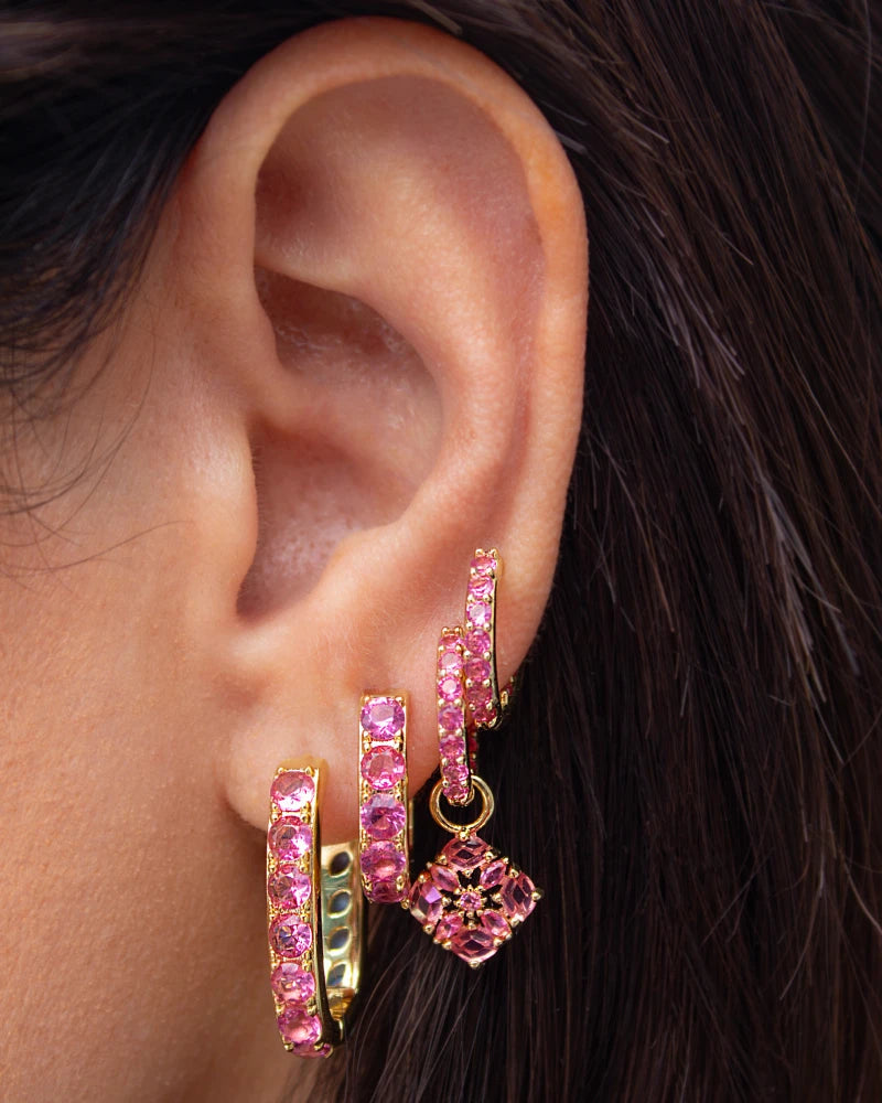 Kendra Scott Chandler Hoop Earrings Gold Pink Blue Mix-Earrings-Kendra Scott-E00409GLD-The Twisted Chandelier