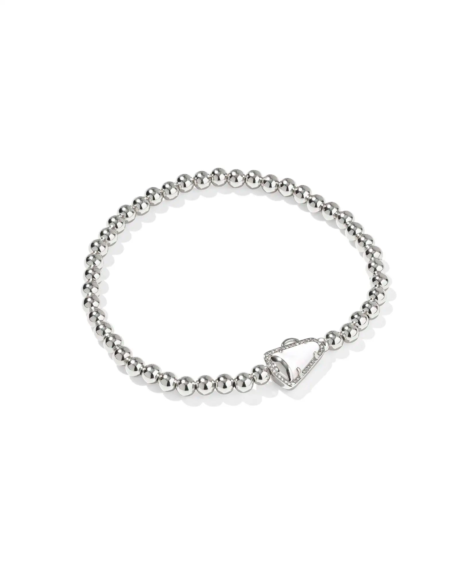 Kendra Scott Cheer Stretch Bracelet Silver White Mother Of Pearl-Bracelets-Kendra Scott-08/21/25,B00322RHD-The Twisted Chandelier