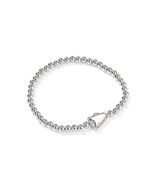 Kendra Scott Cheer Stretch Bracelet Silver White Mother Of Pearl-Bracelets-Kendra Scott-08/21/25,B00322RHD-The Twisted Chandelier