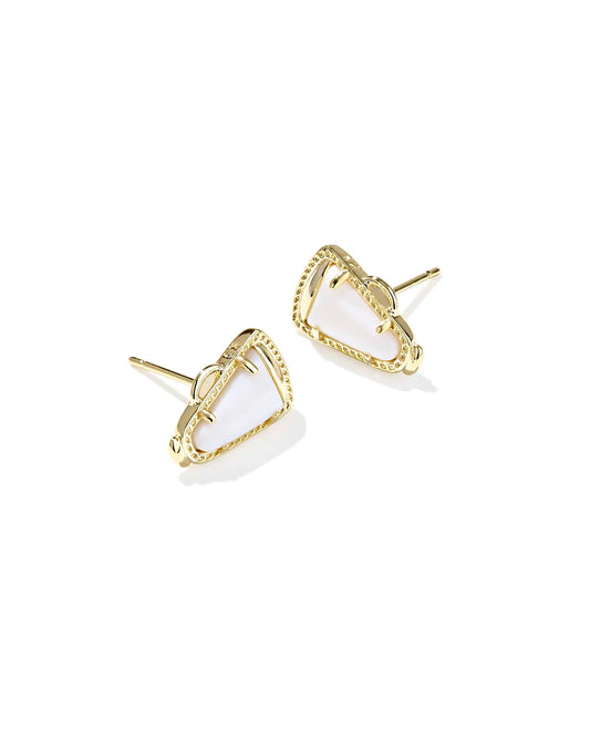 Kendra Scott Cheer Stud Earrings Gold White Mother Of Pearl-Earrings-Kendra Scott-08/21/25,E00850GLD-The Twisted Chandelier