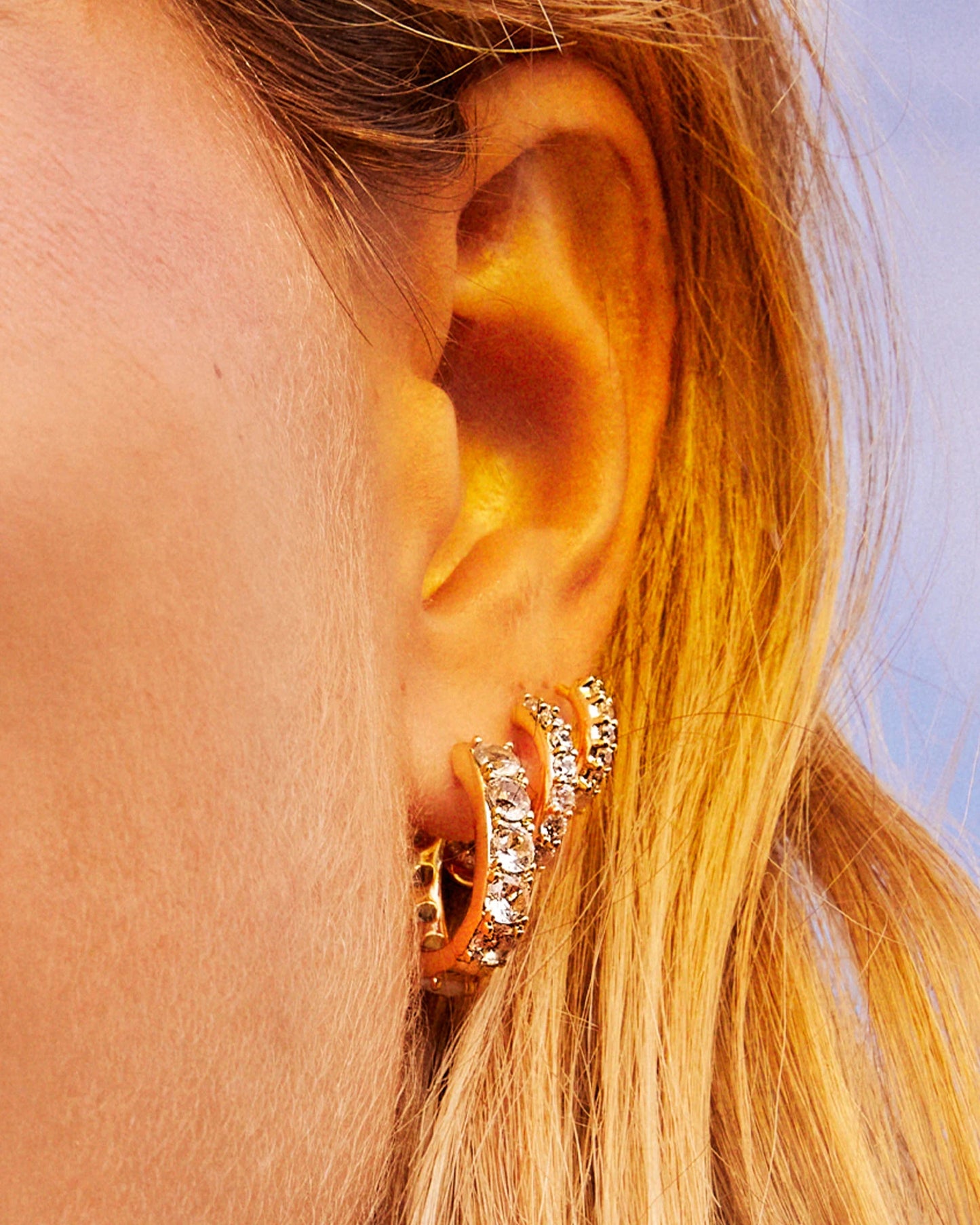 Kendra Scott Dira Crystal Huggie Earrings Gold White Crystal-Earrings-Kendra Scott-E00429GLD-The Twisted Chandelier