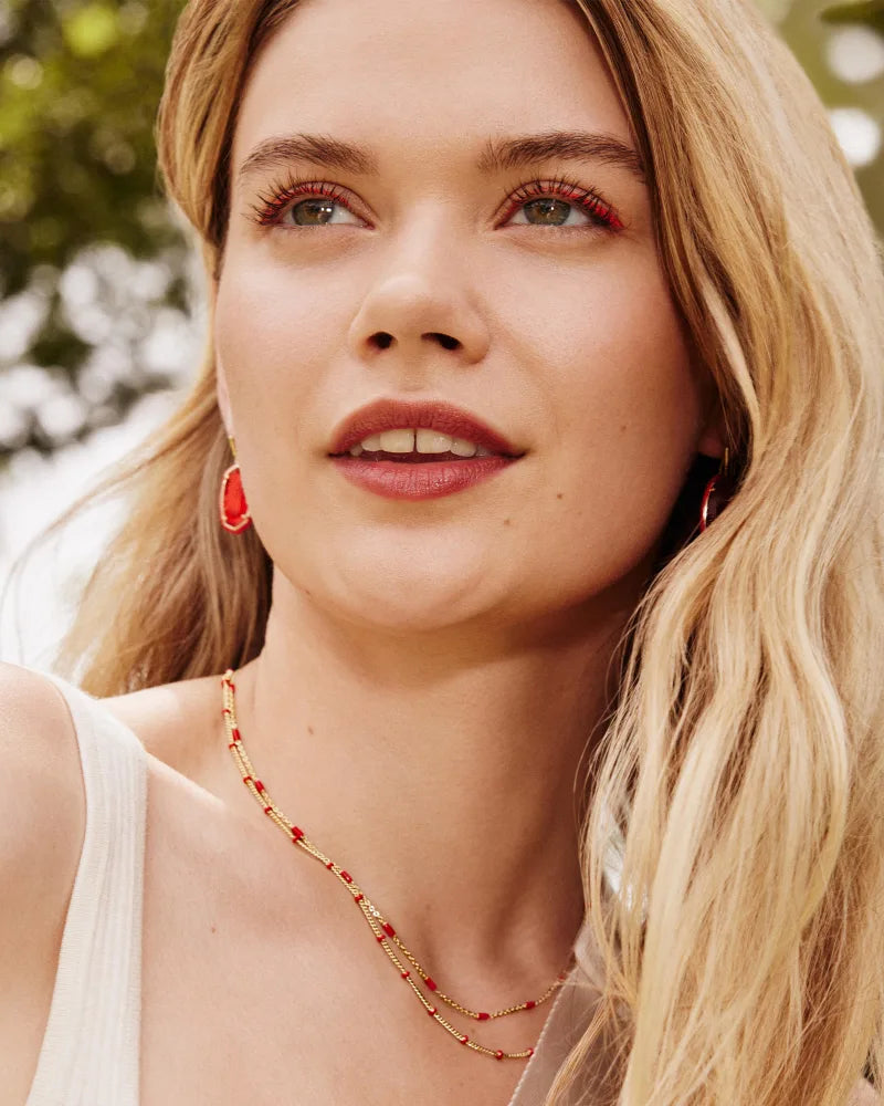 Kendra Scott Dottie Multi Strand Necklace Gold Red-Necklaces-Kendra Scott-N00239GLD-The Twisted Chandelier
