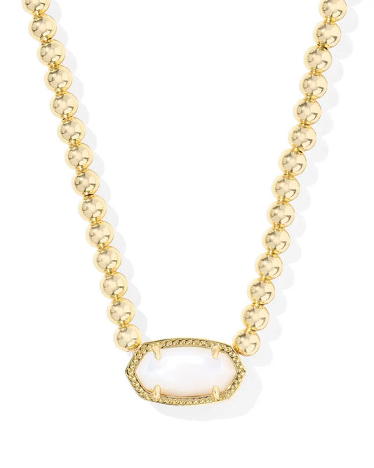 Kendra Scott Elisa Beaded Necklace Gold Ivory Mother Of Pearl-Necklaces-Kendra Scott-FD 05/07/25,N01111GLD-The Twisted Chandelier