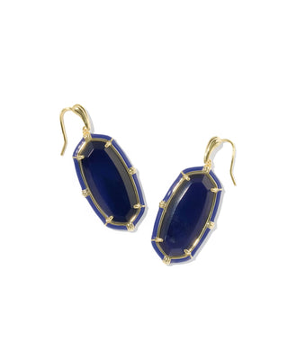 Kendra Scott Elle Enamel Drop Earrings Gold Cobalt Illusion