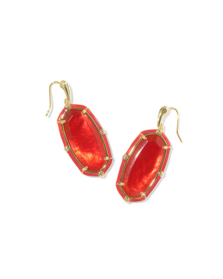 Kendra Scott Elle Enamel Drop Earrings Gold Red Illusion