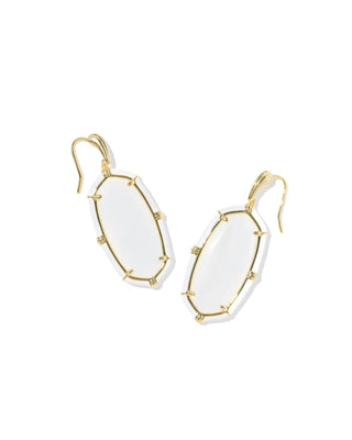 Kendra Scott Elle Enamel Drop Earrings Gold White Mother Of Pearl
