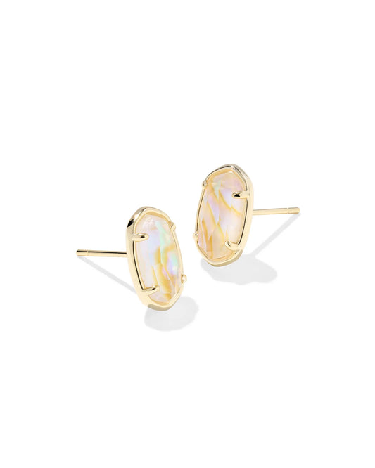 Kendra Scott Grayson Stone Stud Earrings Gold Iridescent Abalone-Earrings-Kendra Scott-E1548GLD-The Twisted Chandelier