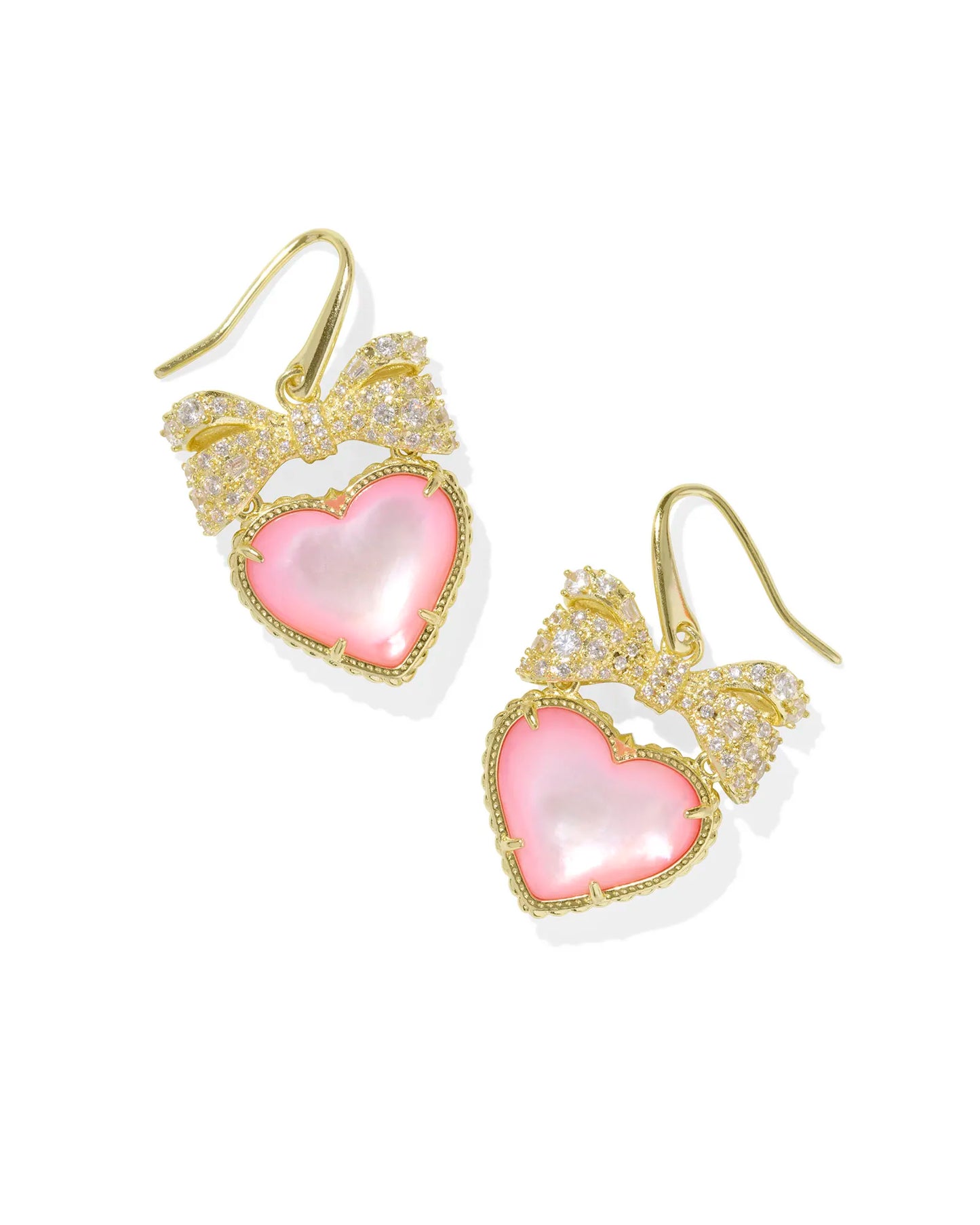 Kendra Scott Haisley Heart Drop Earrings Gold Blush Ivory Mother Of Pearl-Earrings-Kendra Scott-E00633GLD-The Twisted Chandelier