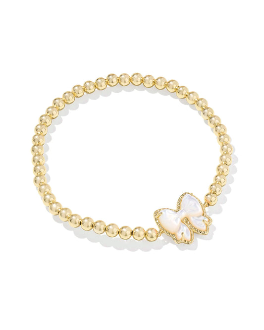 Kendra Scott Haley Bow Stretch Bracelet Gold Ivory Mother Of Pearl-Bracelets-Kendra Scott-08/21/25,B00367GLD-The Twisted Chandelier
