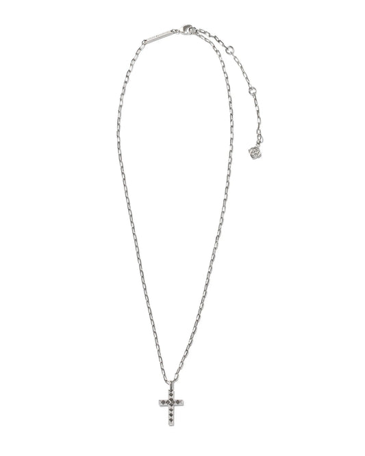 Kendra Scott Jada Cross Short Pendant Necklace Silver-Necklaces-Kendra Scott-N00446RHD-The Twisted Chandelier