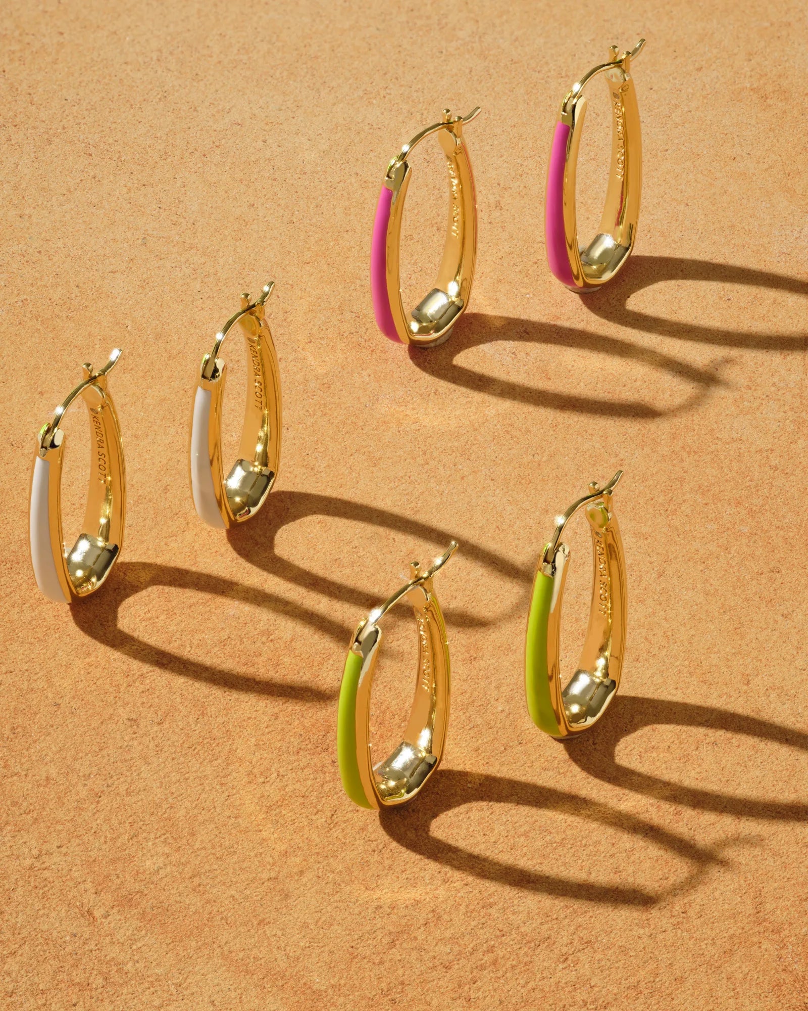 Kendra Scott Kelsey Hoop Earrings Gold White Enamel-Earrings-Kendra Scott-E00510GLD, FD 06/18/24-The Twisted Chandelier